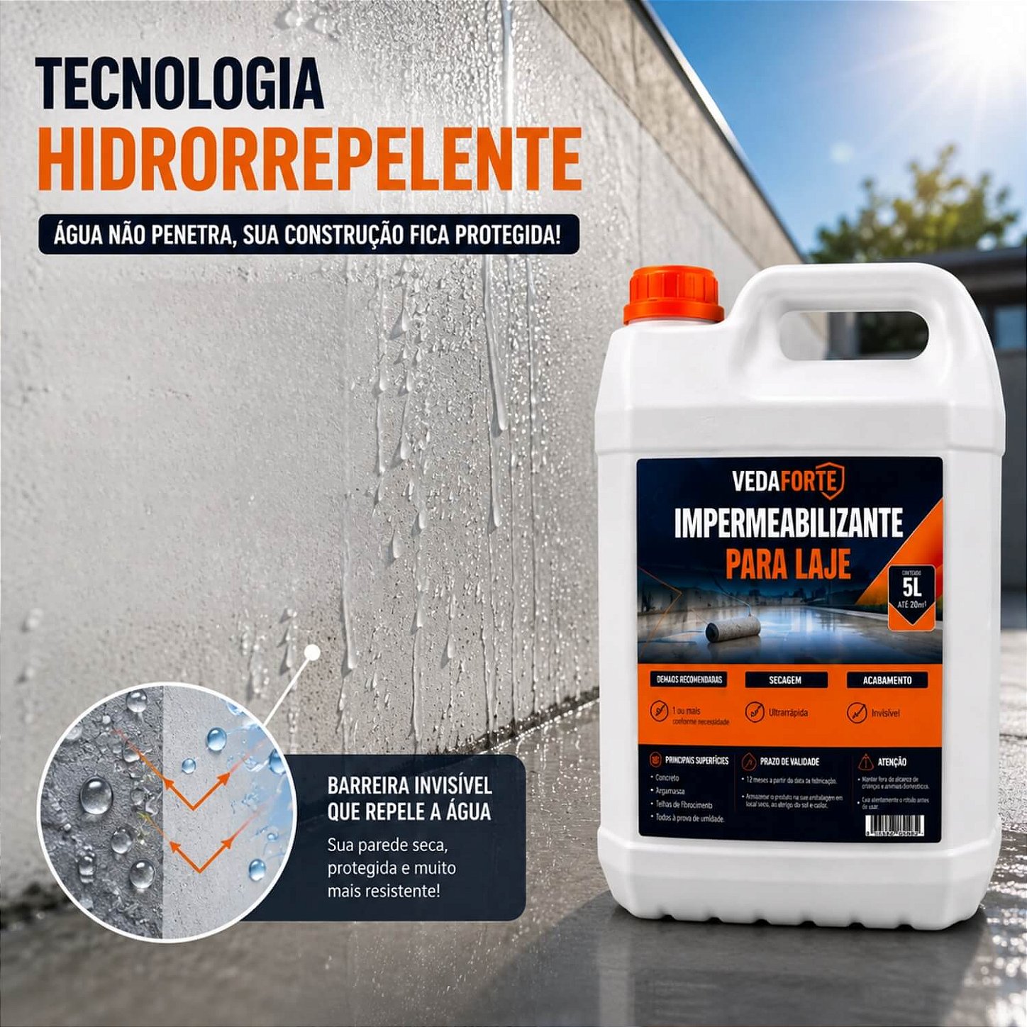 Impermeabilizante para Laje Contra Infiltração Veda Forte Rende [5 Litros]