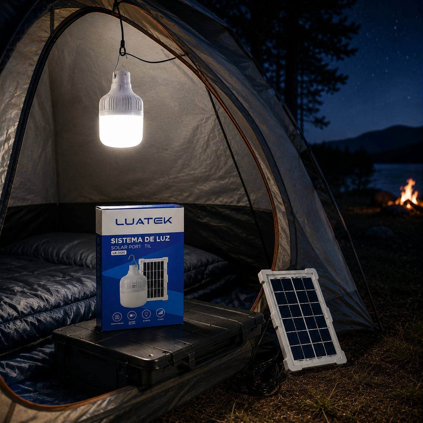 Sistema de Luz Solar Portátil com Painel Solar