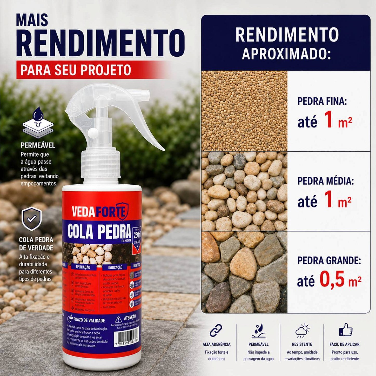 Cola Pedra Fixador de Pedras para Jardim Ultrabond Veda Forte [120ml]
