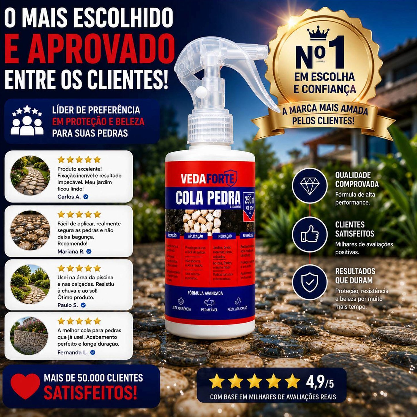 Cola Pedra Fixador de Pedras para Jardim Ultrabond Veda Forte [120ml]