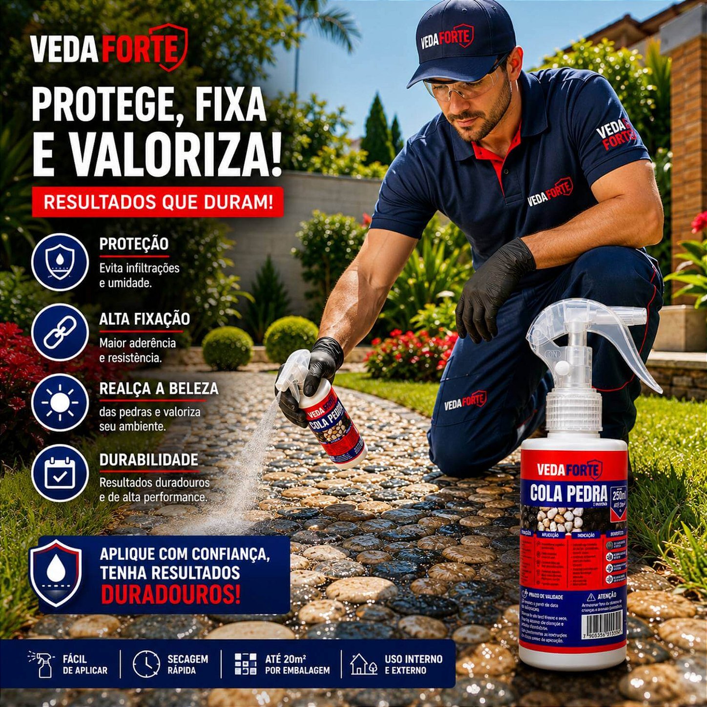 Cola Pedra Fixador de Pedras para Jardim Ultrabond Veda Forte [120ml]