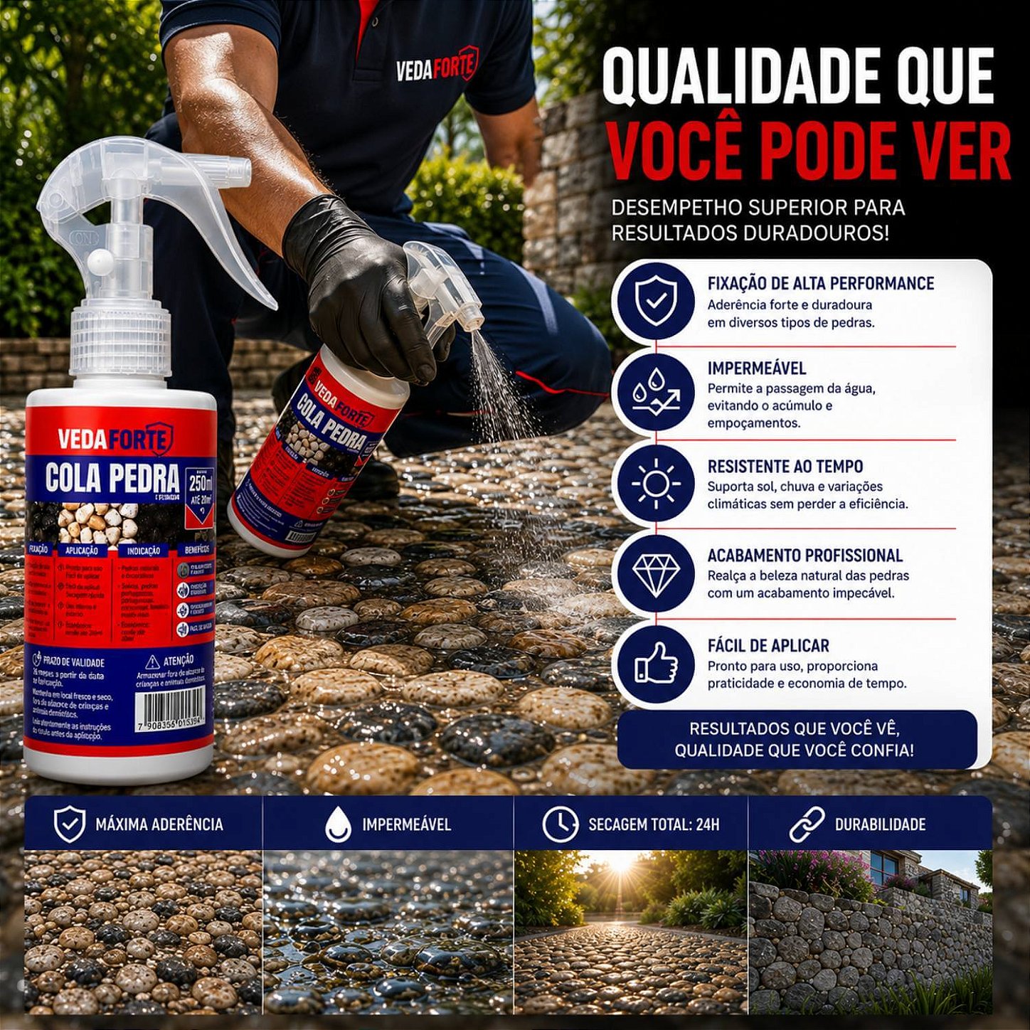 Cola Pedra Fixador de Pedras para Jardim Ultrabond Veda Forte [120ml]