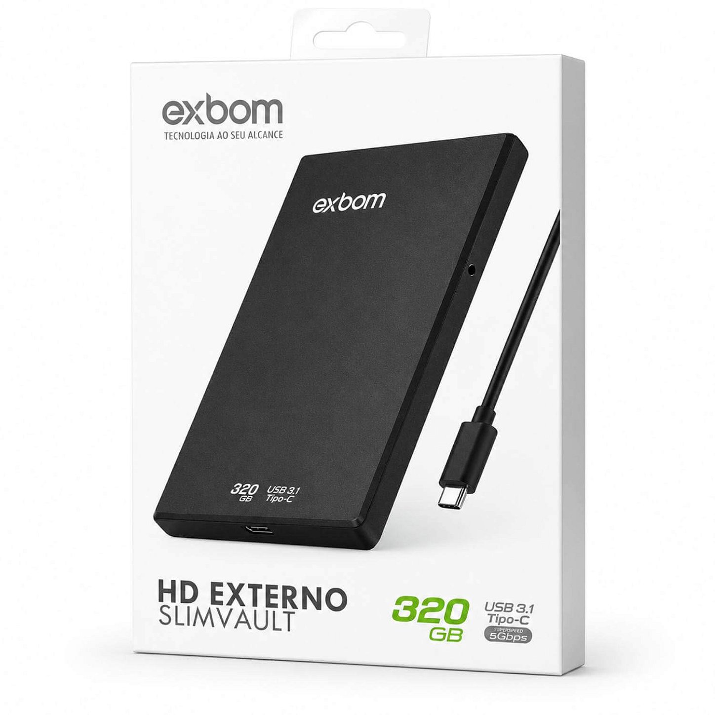 HD Externo Slimvault 320GB USB 3.1