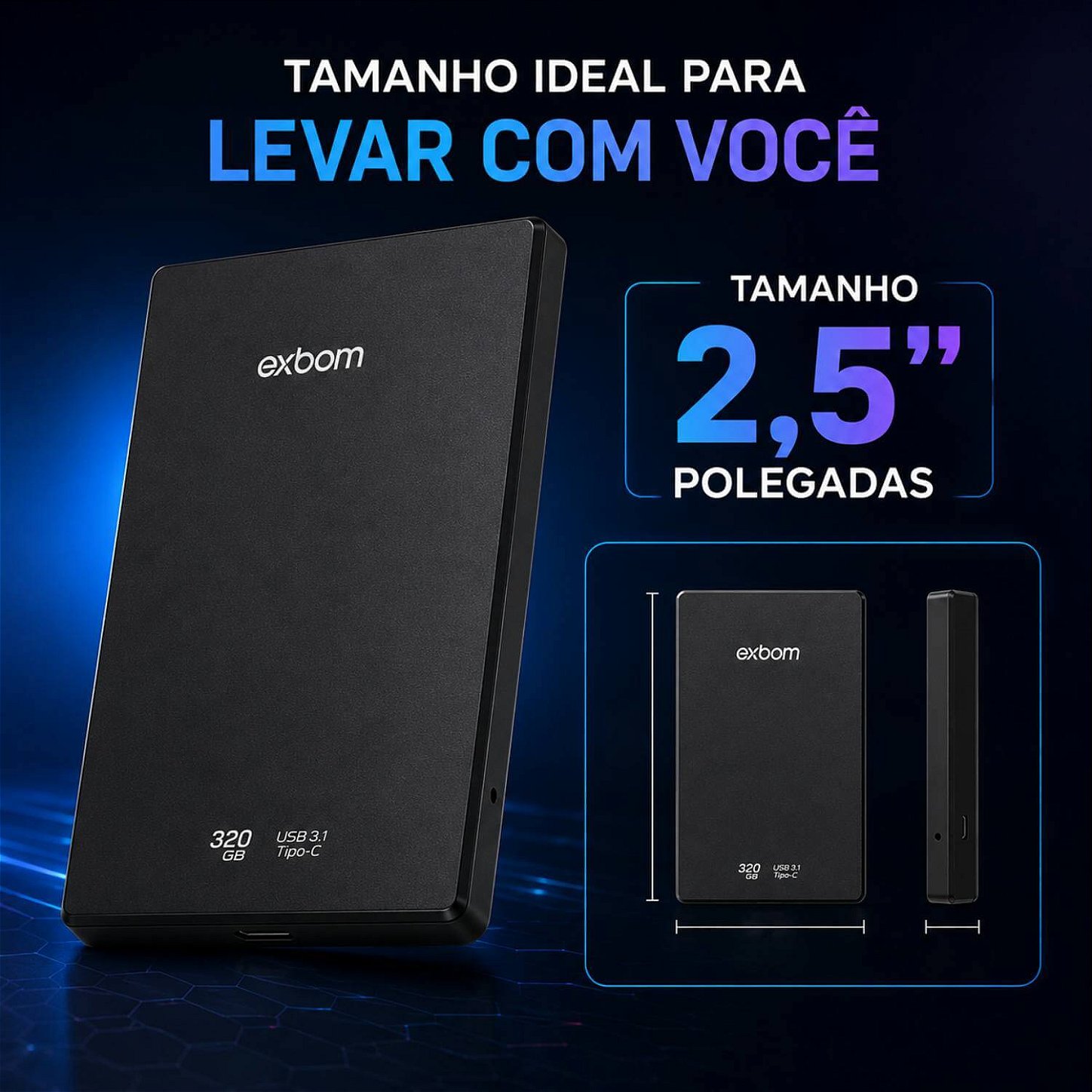 HD Externo Slimvault 320GB USB 3.1