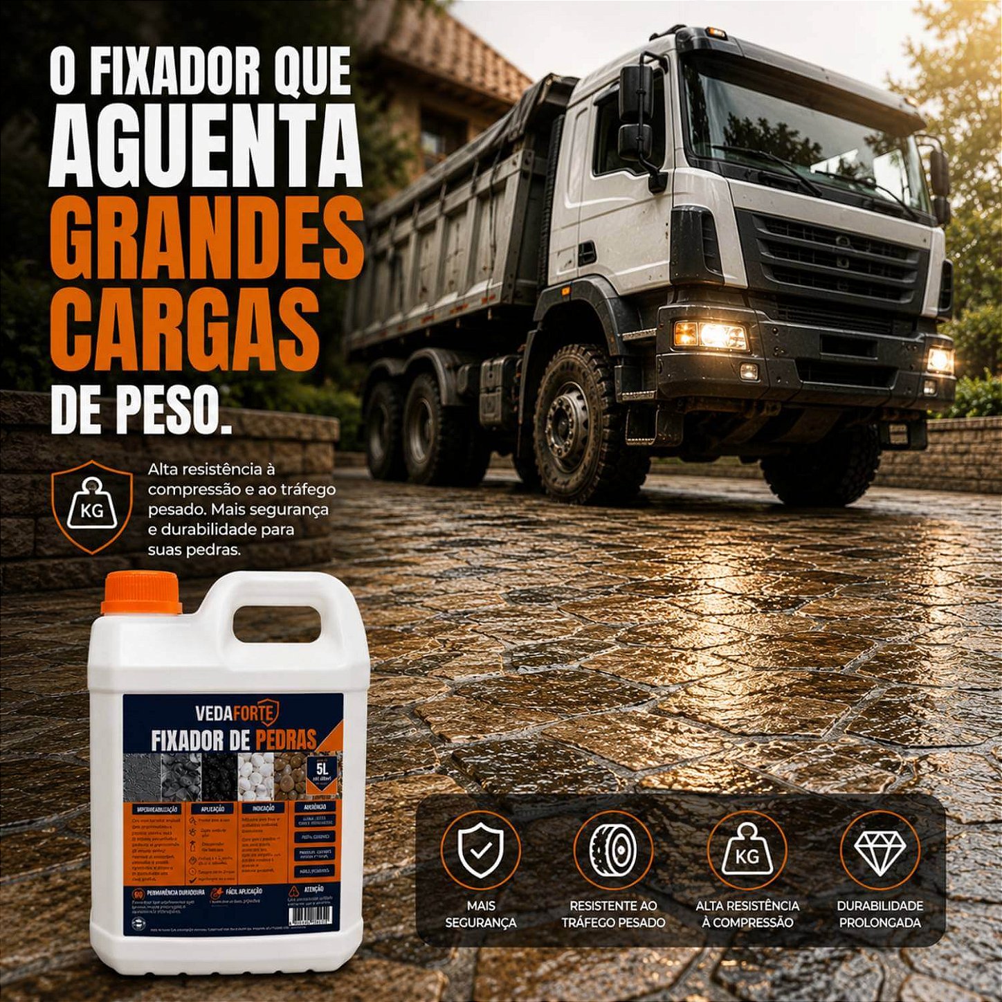 Fixador de Pedras Veda Forte Alta Performance Nanotecnologia [5 Litros]