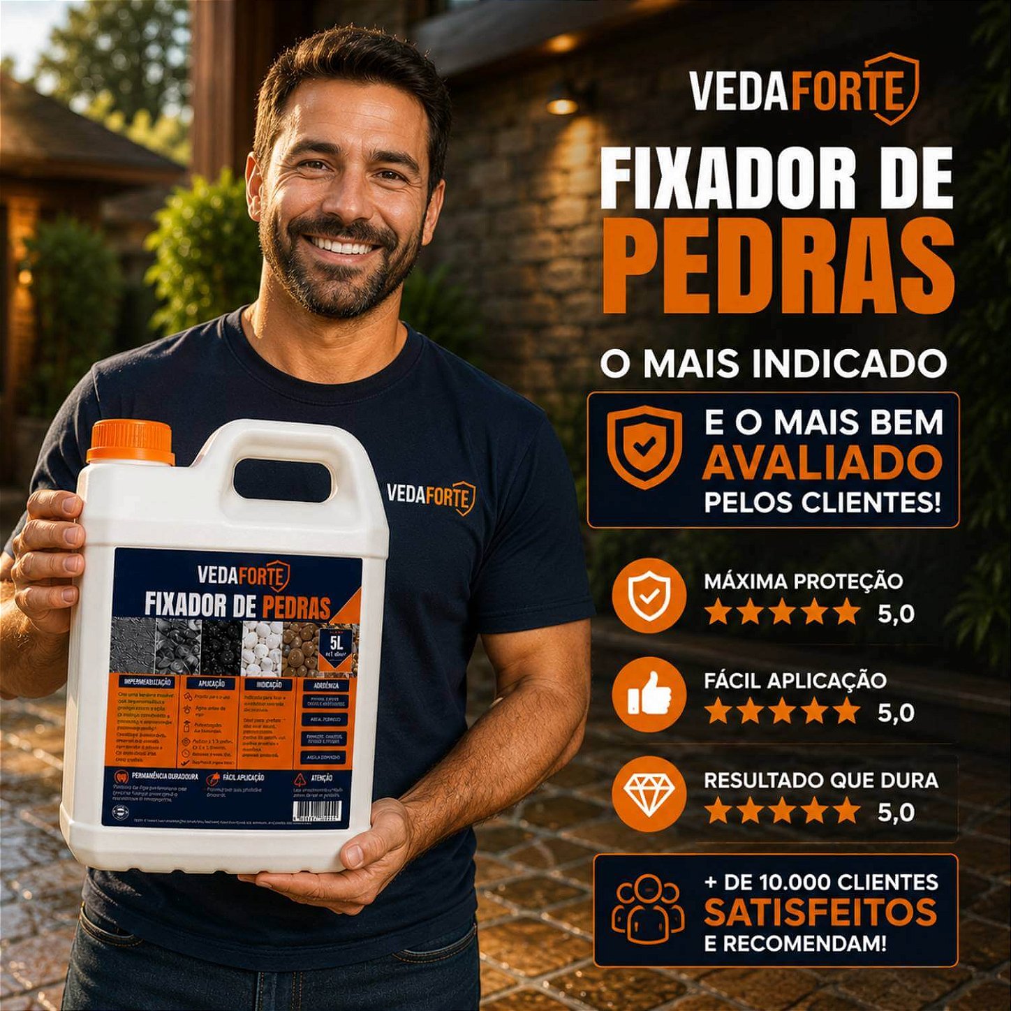 Fixador de Pedras Veda Forte Alta Performance Nanotecnologia [5 Litros]