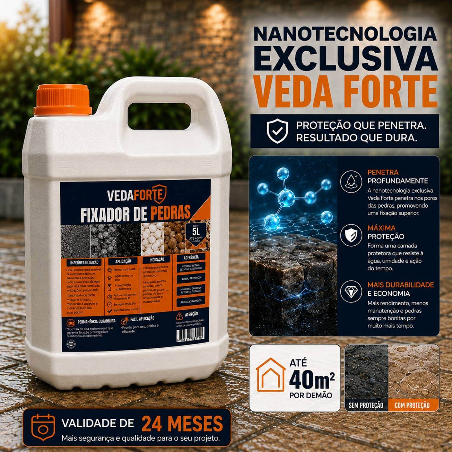 Fixador de Pedras Veda Forte Alta Performance Nanotecnologia [5 Litros]