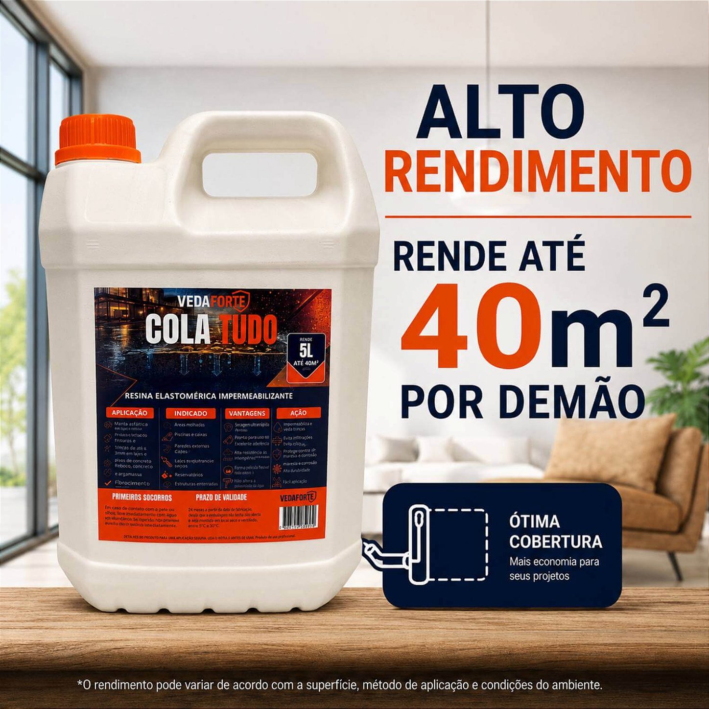 Cola Tudo Veda Forte Alta Performance Nanotecnologia [5 Litros]