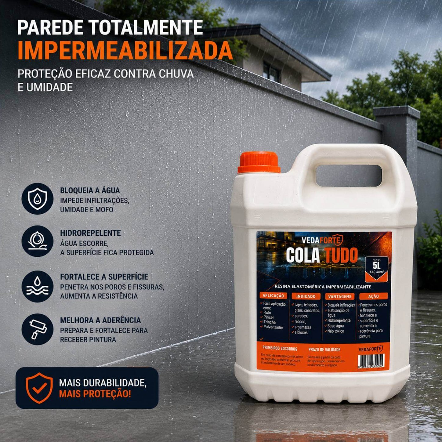 Cola Tudo Veda Forte Alta Performance Nanotecnologia [5 Litros]