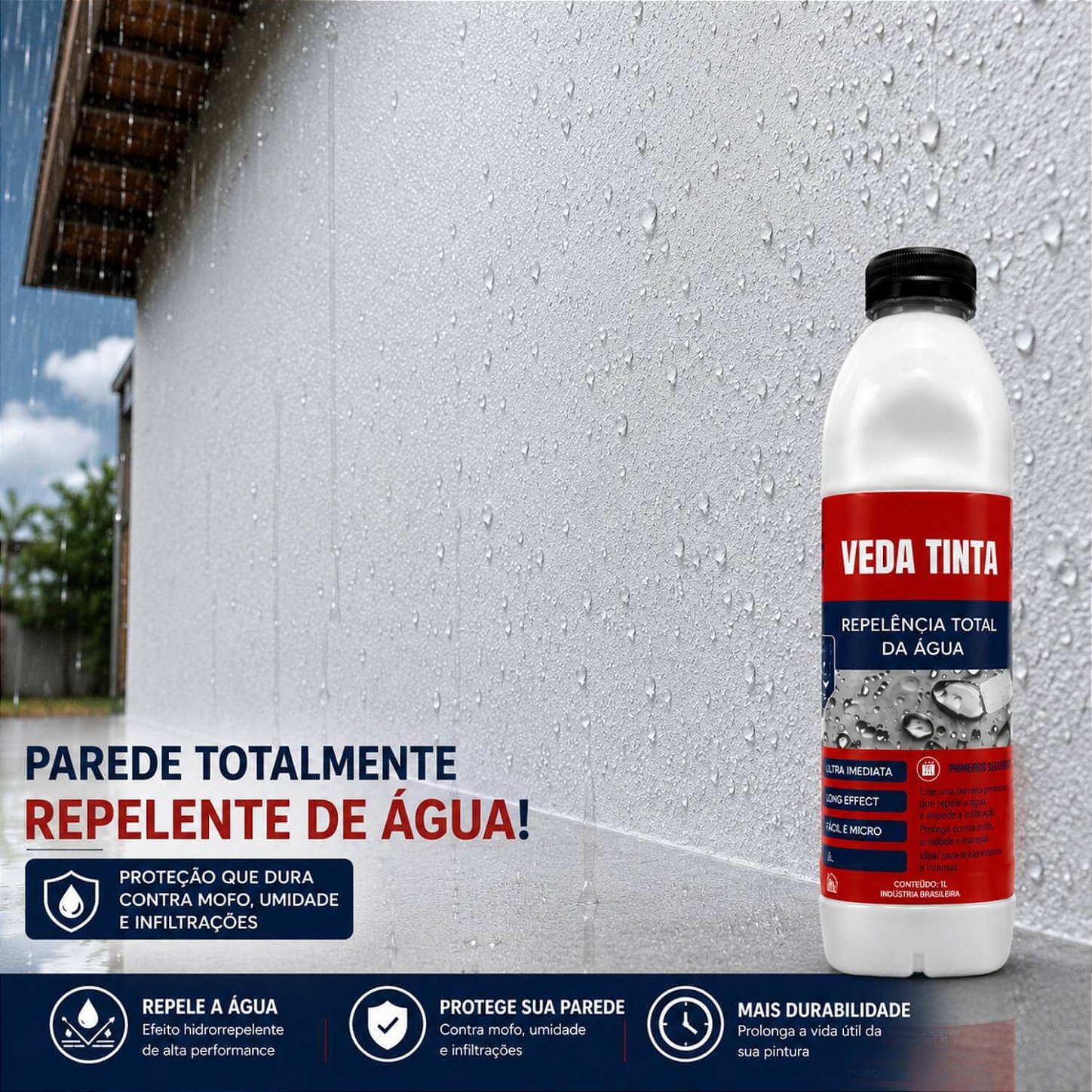 Veda Tinta Impermeabilizante Hidrorrepelente Veda Forte [1 Litro]
