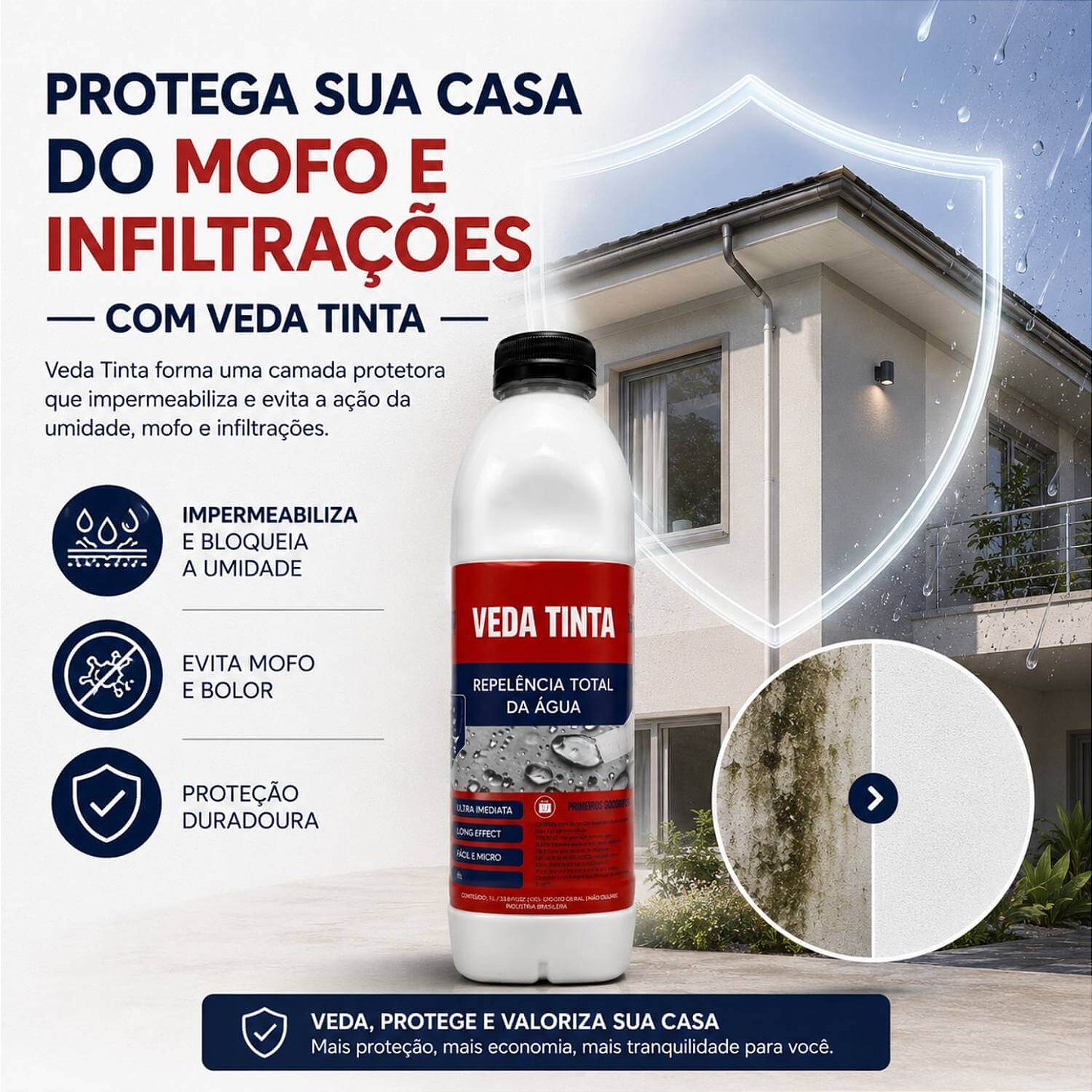 Veda Tinta Impermeabilizante Hidrorrepelente Veda Forte [1 Litro]