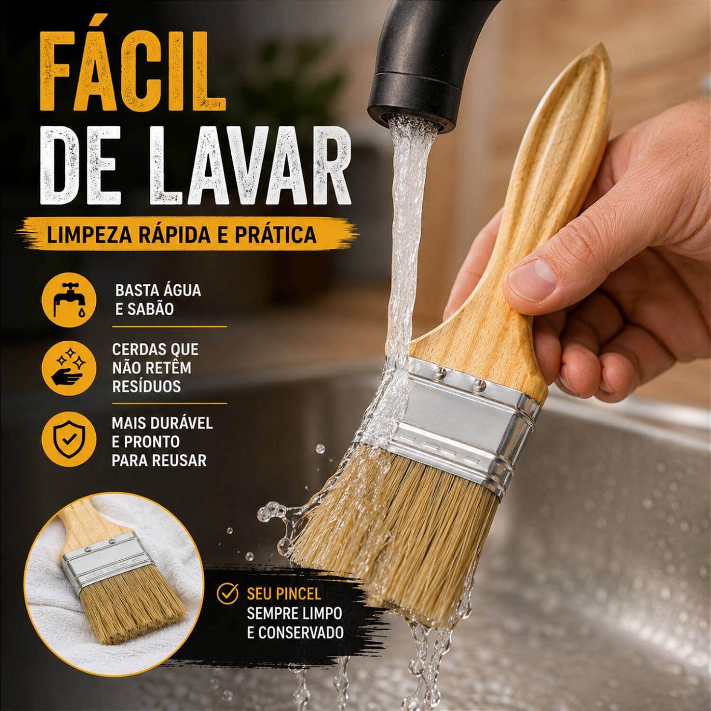 Kit 2 Pincéis Trincha Pincel para Pintura