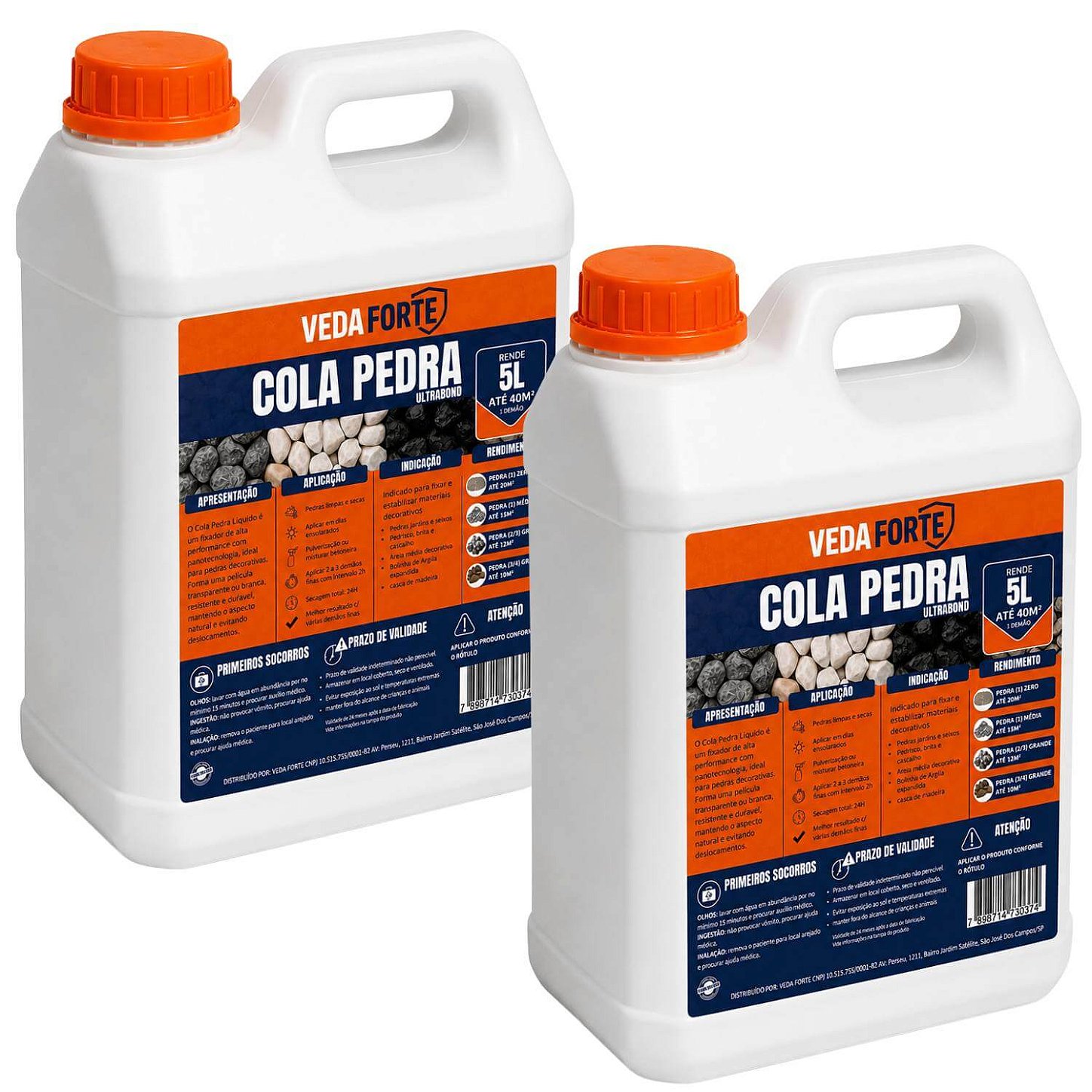 Kit 2 Cola Pedra Fixador de Pedras para Jardim Veda Forte [5 Litros]