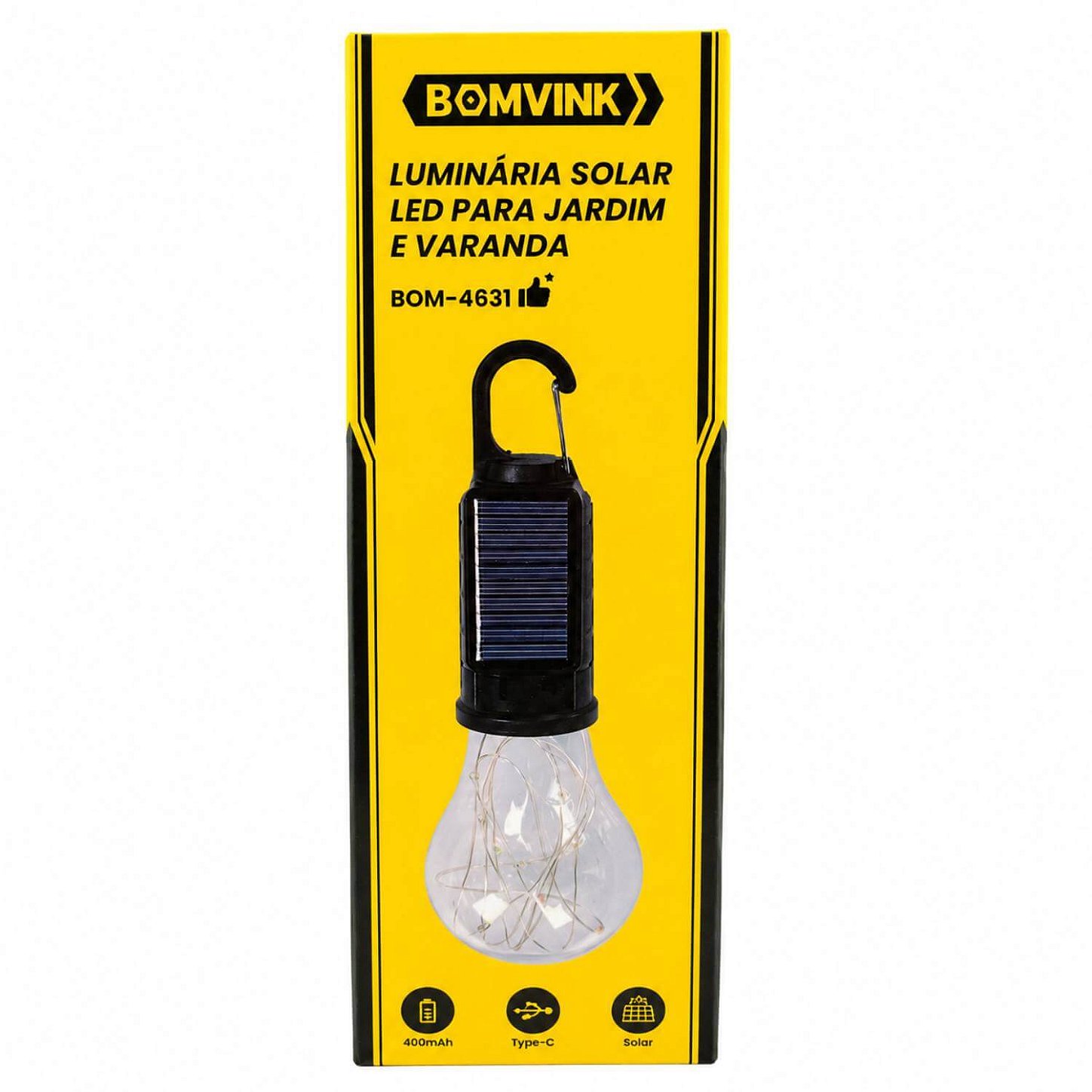 Lâmpada Led Recarregável Solar Acampamento Pesca Festa