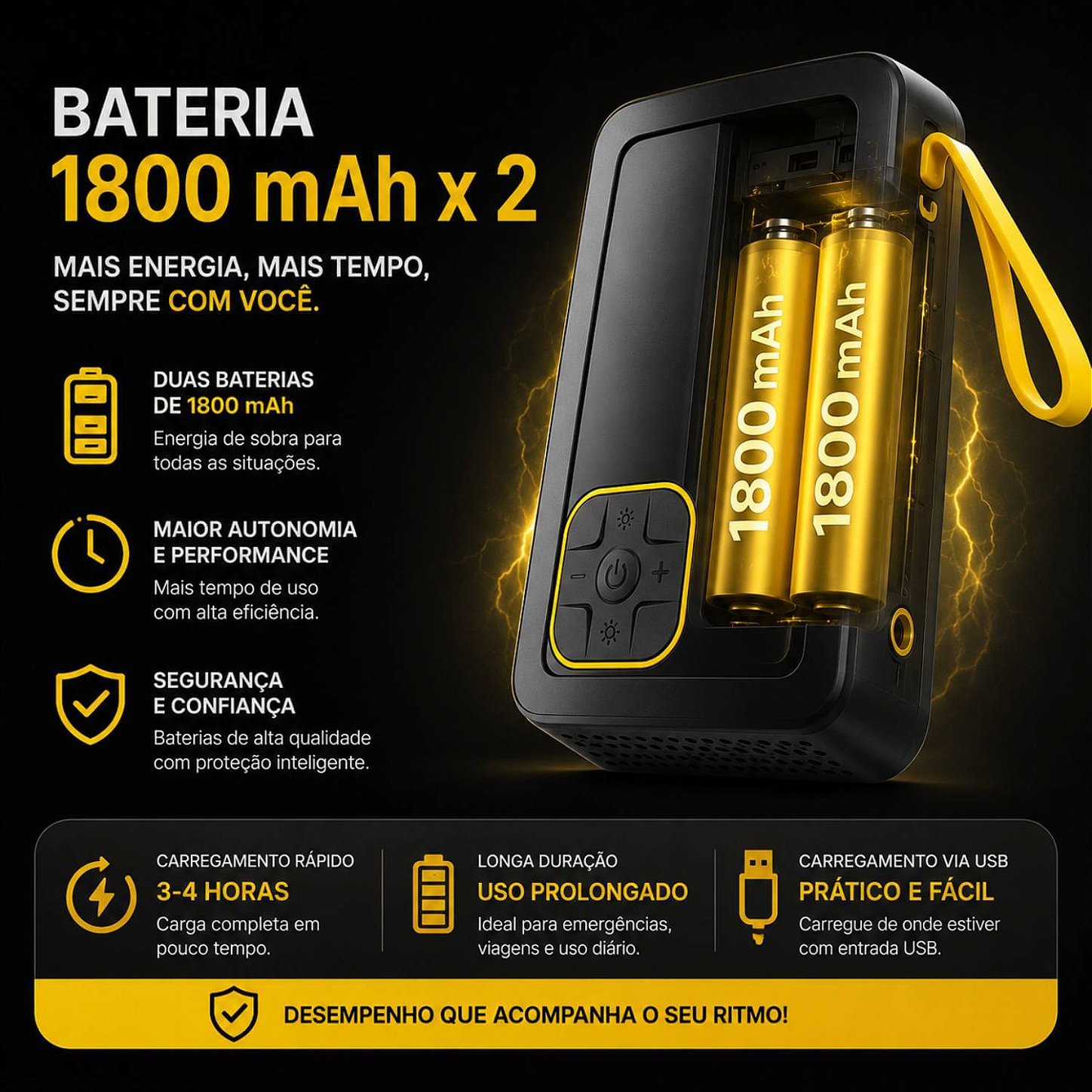 Bomba Compressor de Ar Portátil com Lanterna LED