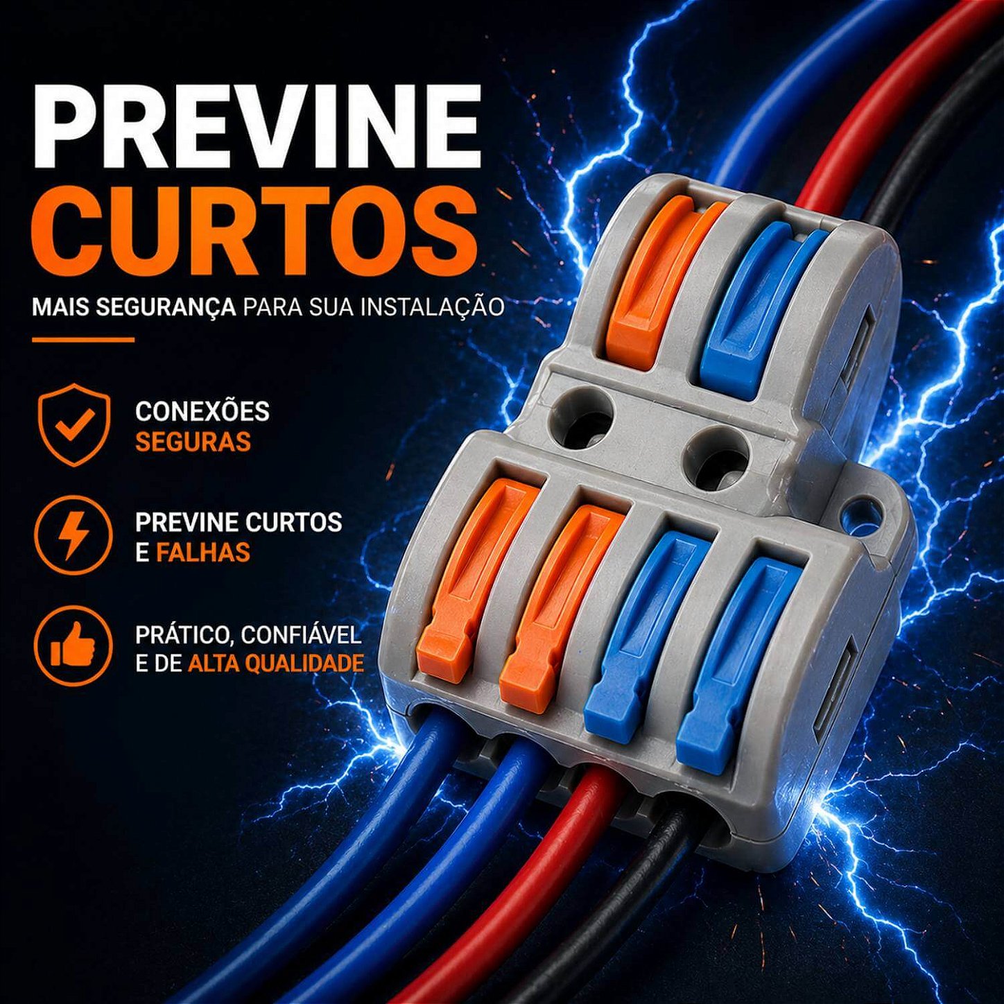 Conector Emenda Derivação de Fios 2x4 Vias [25 Unidades]