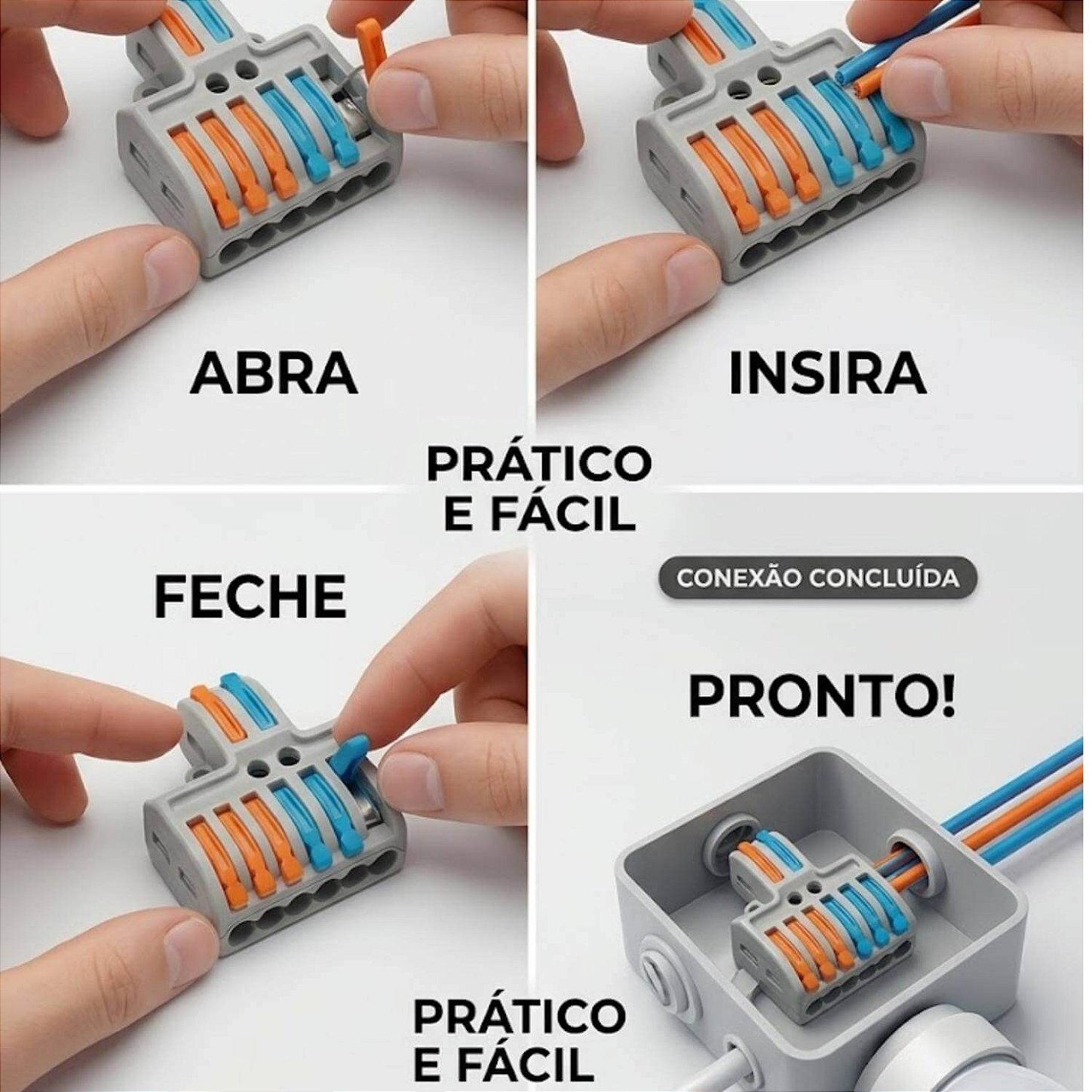 Conector Emenda Derivação de Fios 2x6 Vias [20 Unidades]