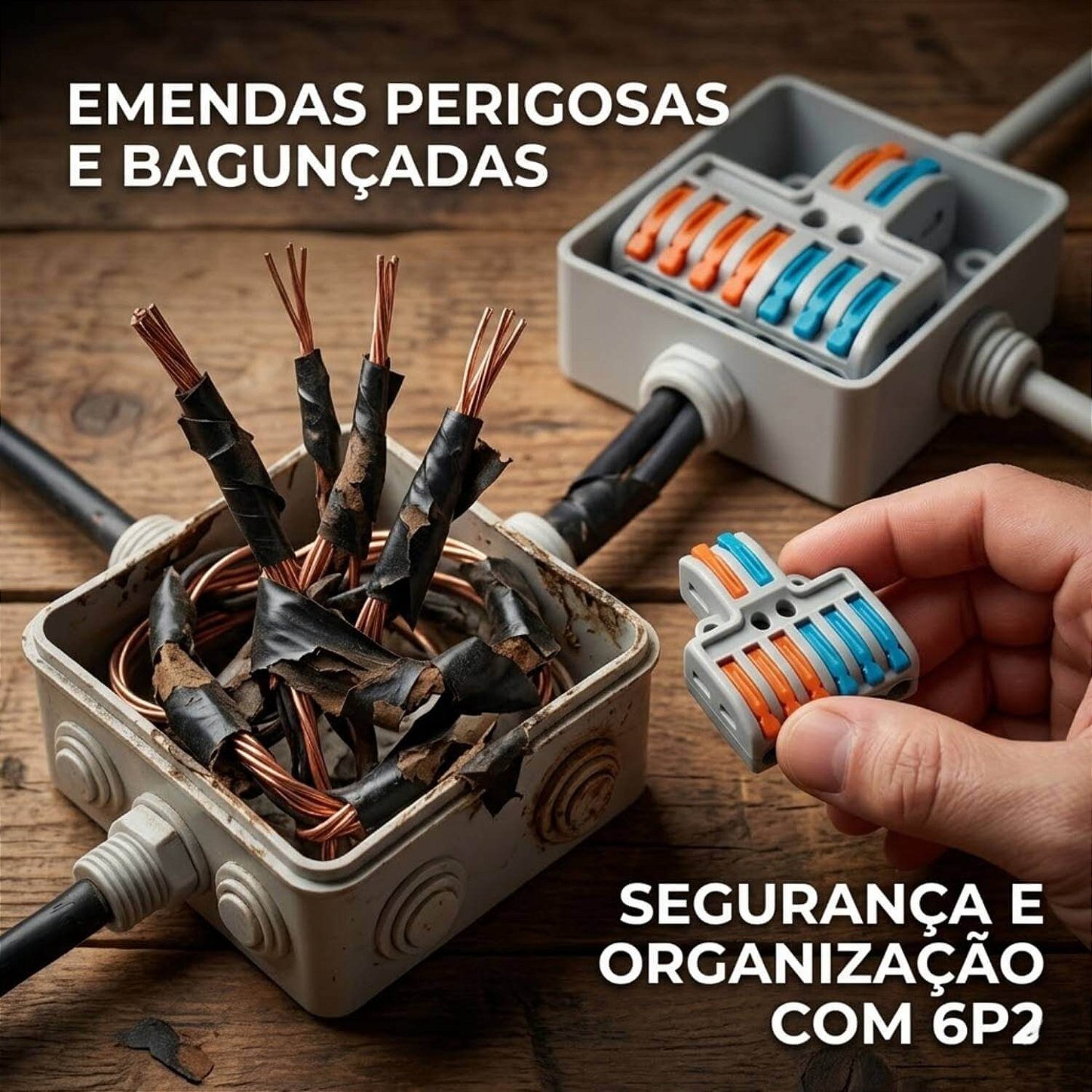 Conector Emenda Derivação de Fios 2x6 Vias [20 Unidades]