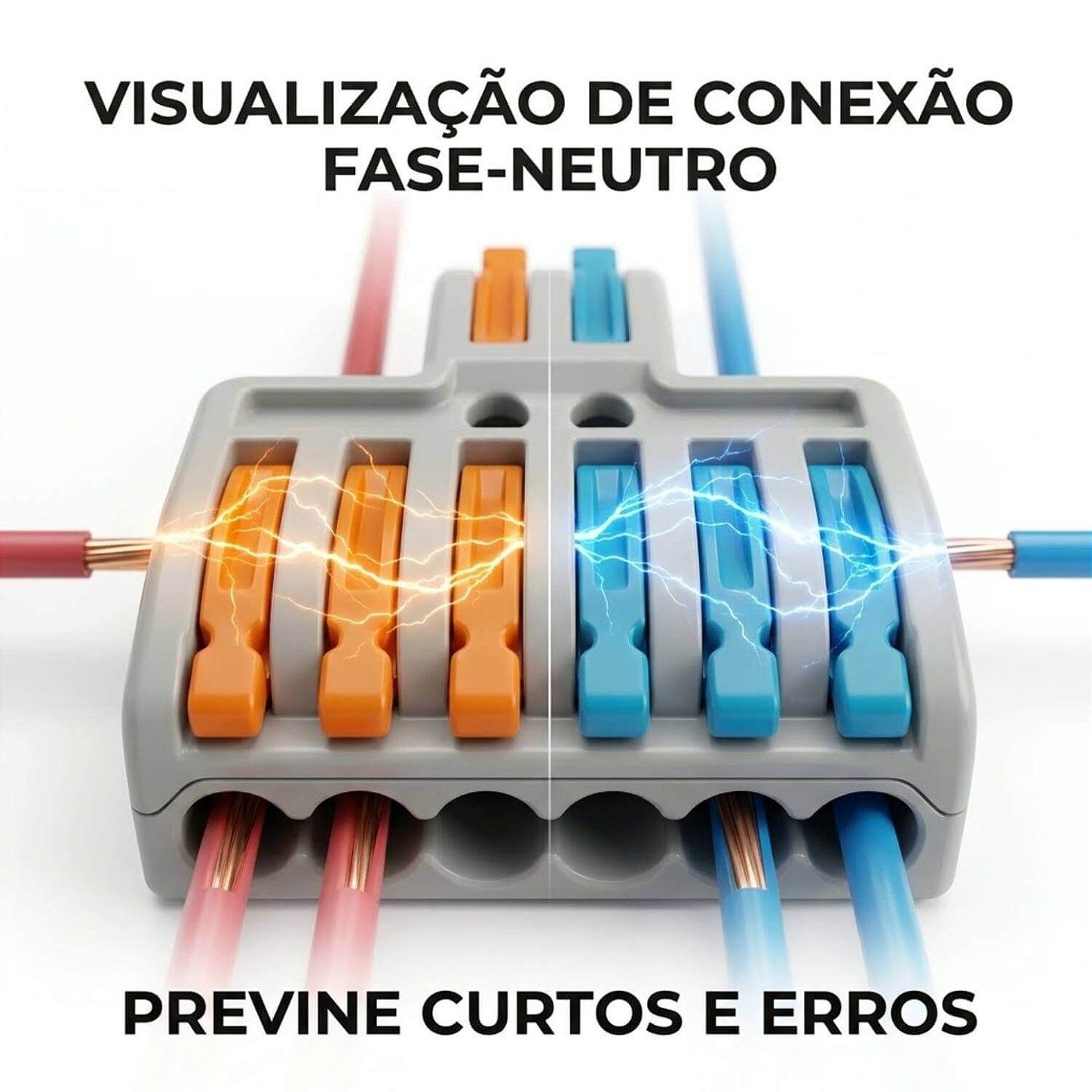 Conector Emenda Derivação de Fios 2x6 Vias [20 Unidades]