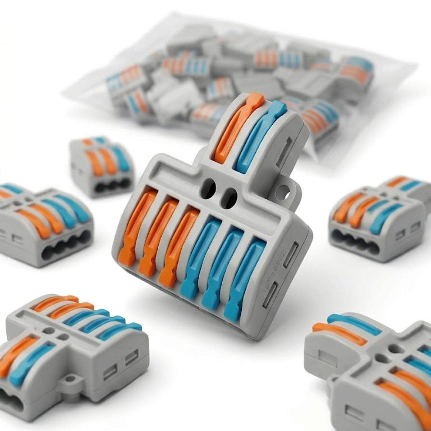 Conector Emenda Derivação de Fios 2x6 Vias [20 Unidades]
