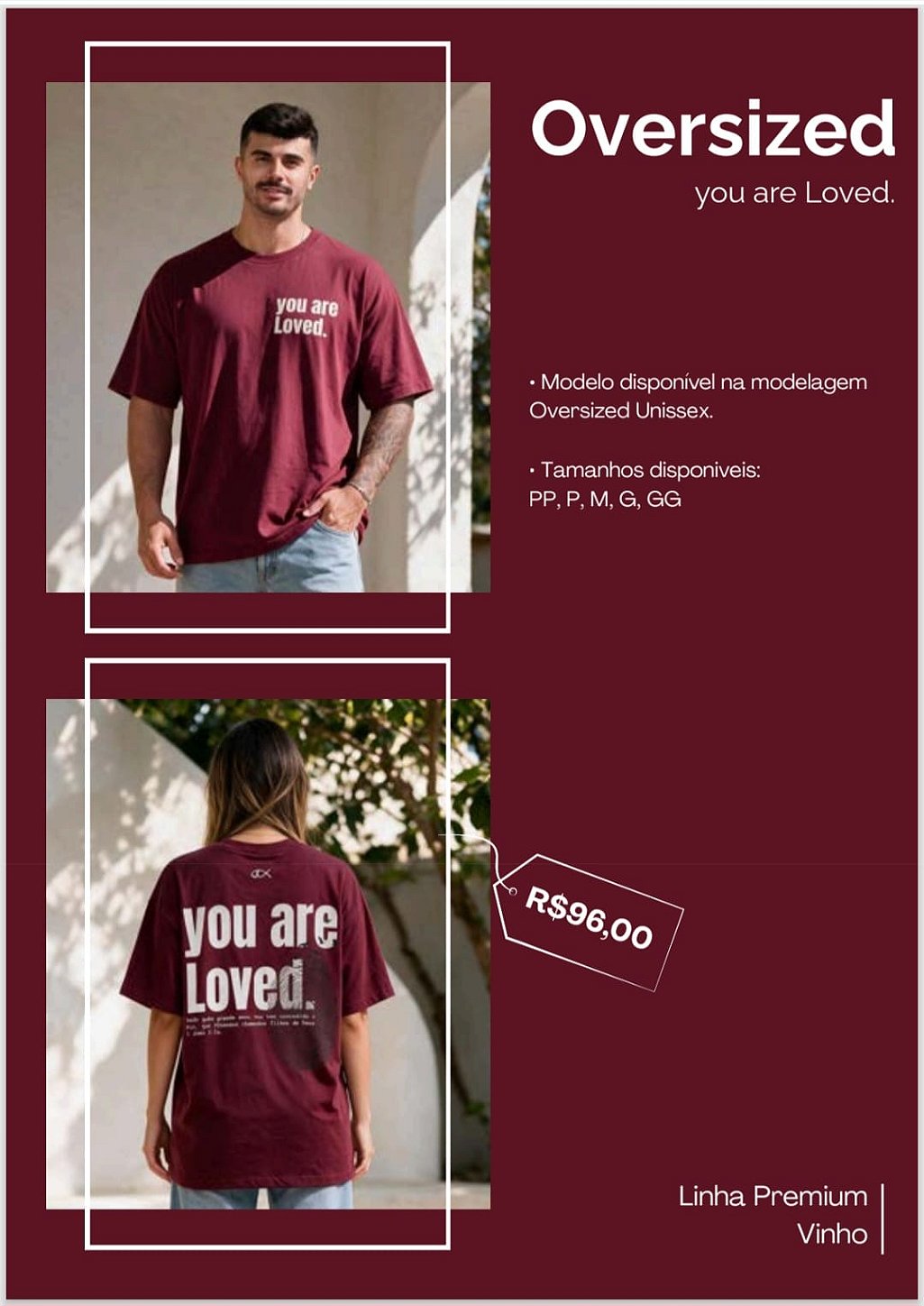 Camiseta Oversized Unissex You Are Loved