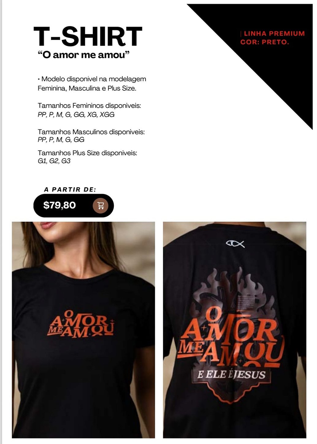 Camiseta T-shirt Feminina e Masculino "O amor me amou"