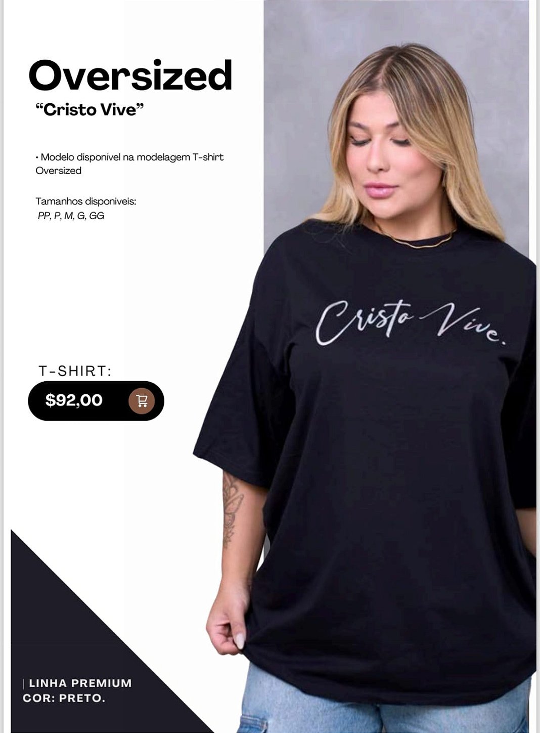 Camiseta Oversized Unissex "Cristo Vive"