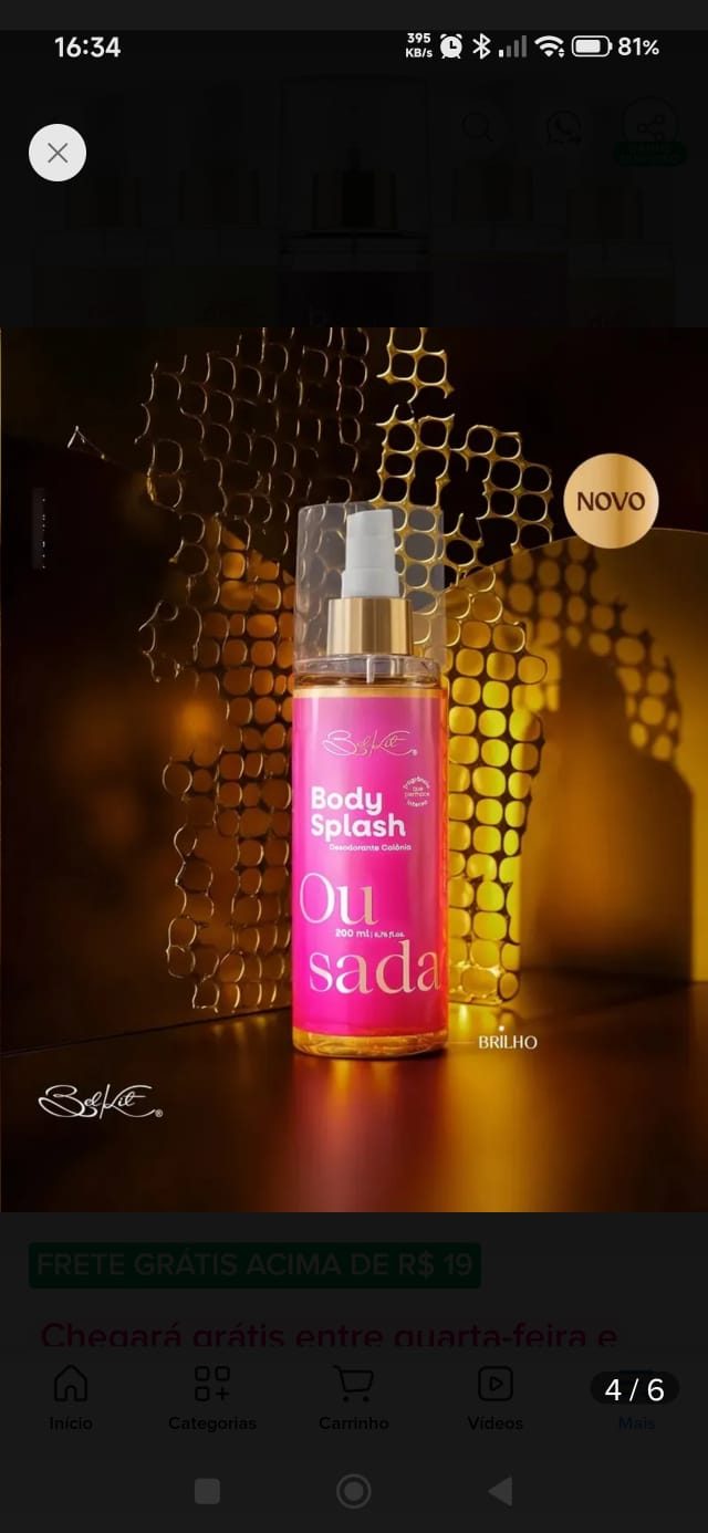 Body Splash Ousada da Belkit