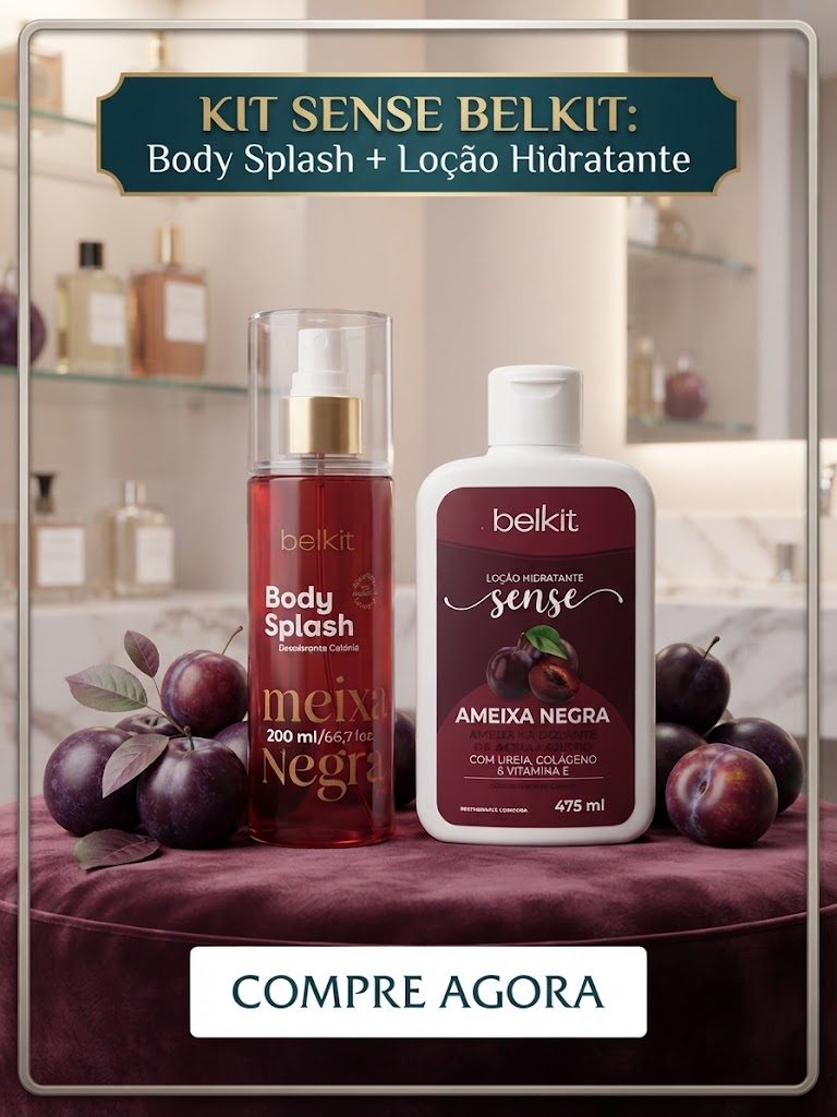 kit Body Splash e Hidratante de Ameixa Negra da Belkit