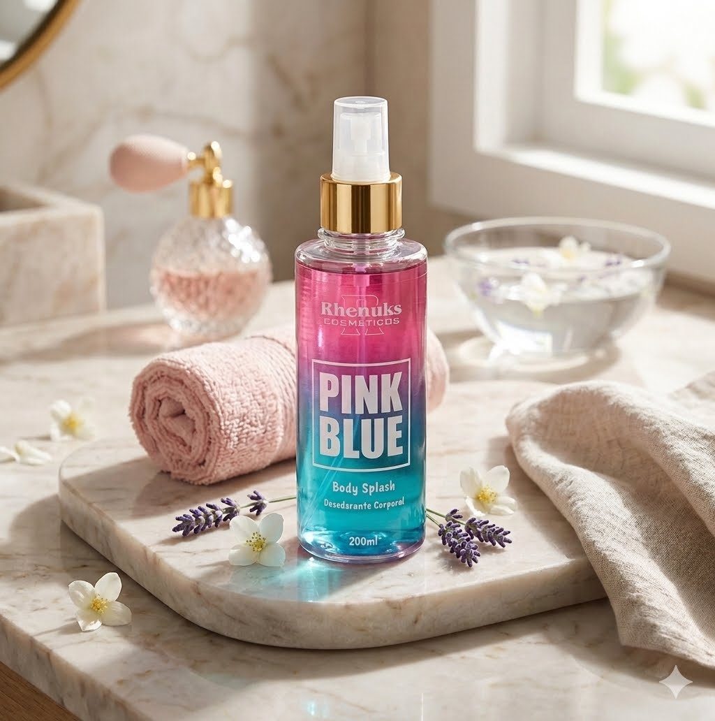 Body Splash Pink Blue da Rhenuks Cosméticos