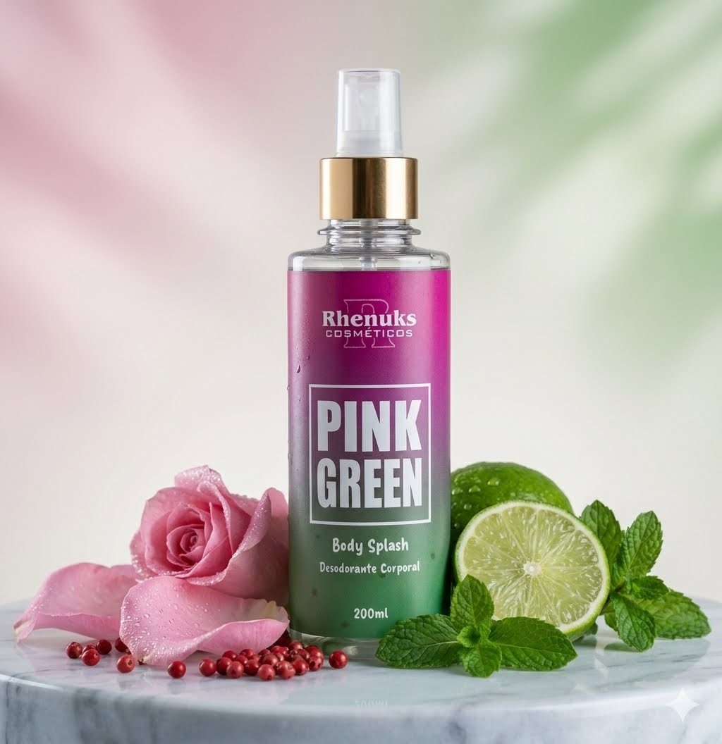 Body Splash Pink Green da Rhenuks Cosméticos