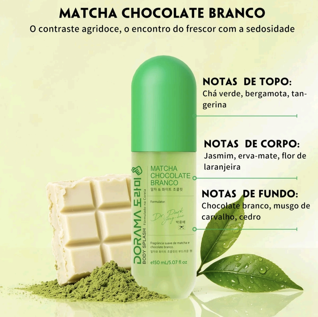 Body Splash Dorama Matcha Chocolate Branco