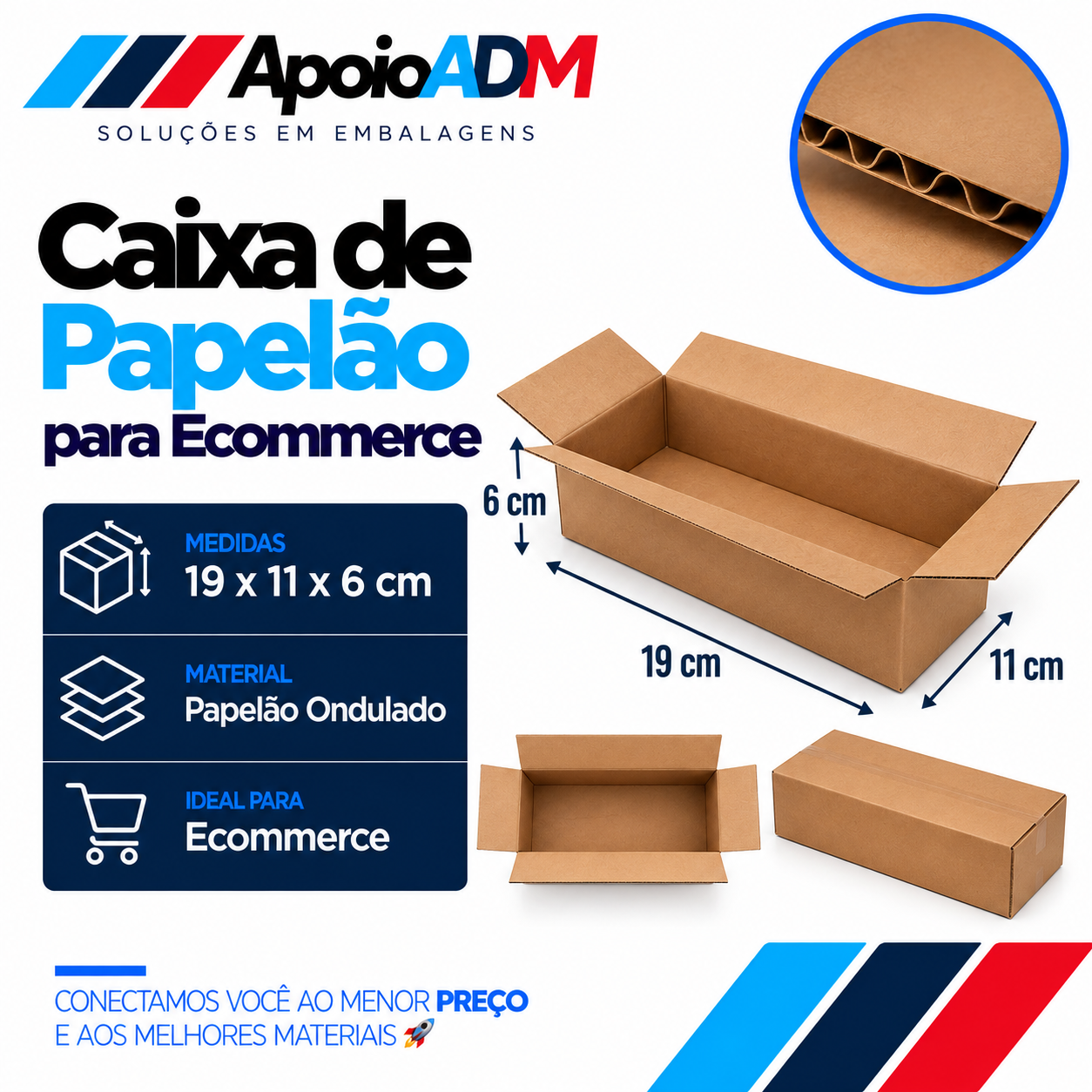 Caixa de Papelão para E-commerce – 19x11×6 cm