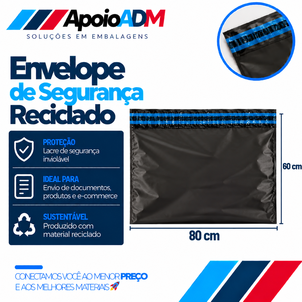 Envelope de Segurança Reciclado – 80×60 cm