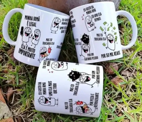 Caneca Flork Minha Irmã é Legal- Cerâmica 350 ml
