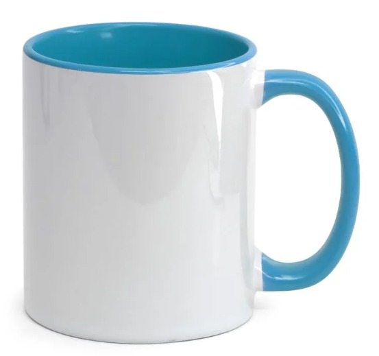 Caneca de Porcelana Colorida Personalizada - Flork Nutricionista- Escolha Rosa, Preta ou Azul claro