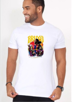 Camiseta de Algodão Fio 30.1 – Estampa Ronaldinho Gaucho-Bruxo