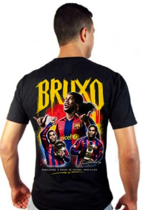 Camiseta de Algodão Fio 30.1 – Estampa Ronaldinho Gaucho-Bruxo