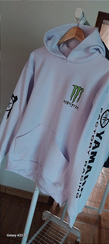 Moletom 03 Cabos Marca Monster- Blusa Com Capuz Bolso Canguru 100% Algodão