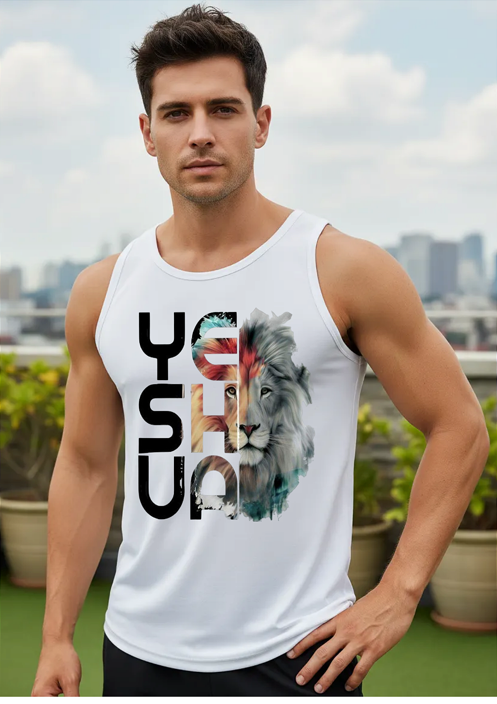 Regatas religiosas tecido dryfit estampa - Yeshua