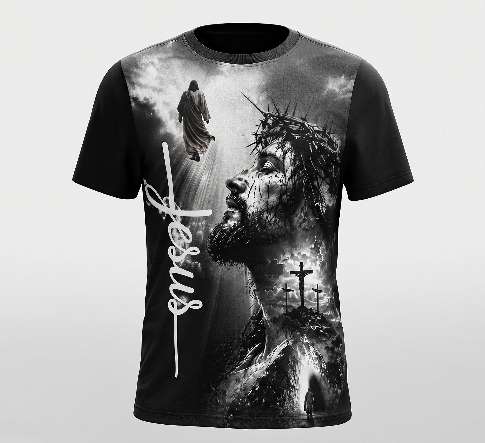 Camiseta de Algodão Jesus Cristo - em Alta Definição