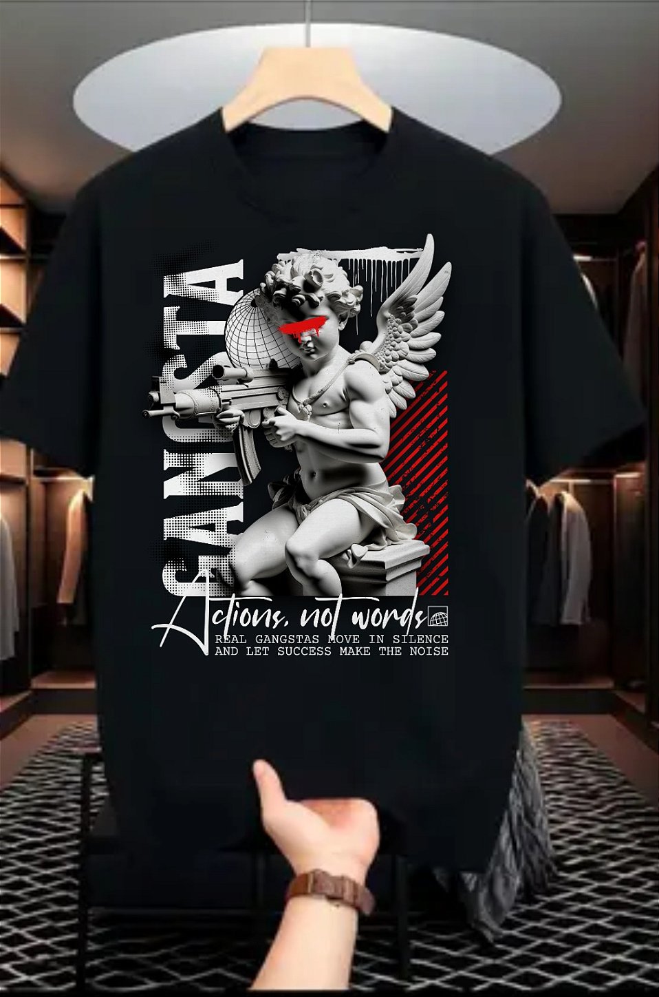 Camiseta básica de algodão - Anjo