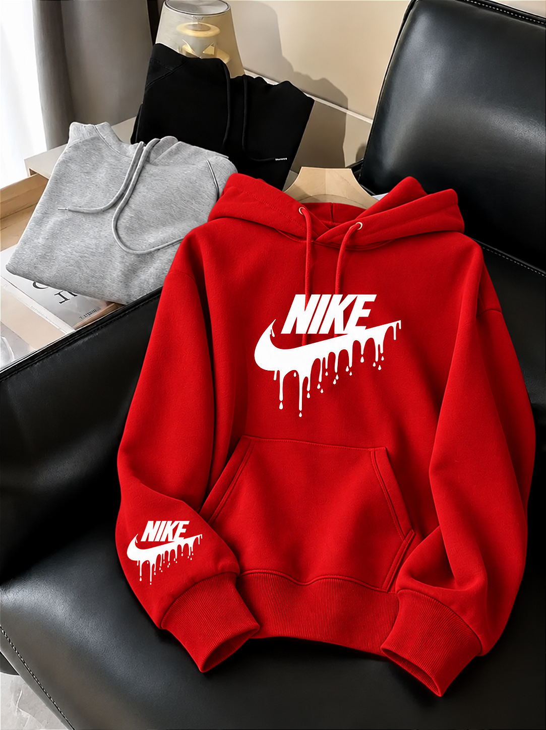 Moletom 03 Cabos- NIKE- Blusa Com Capuz e Bolso Canguru 100% Algodão