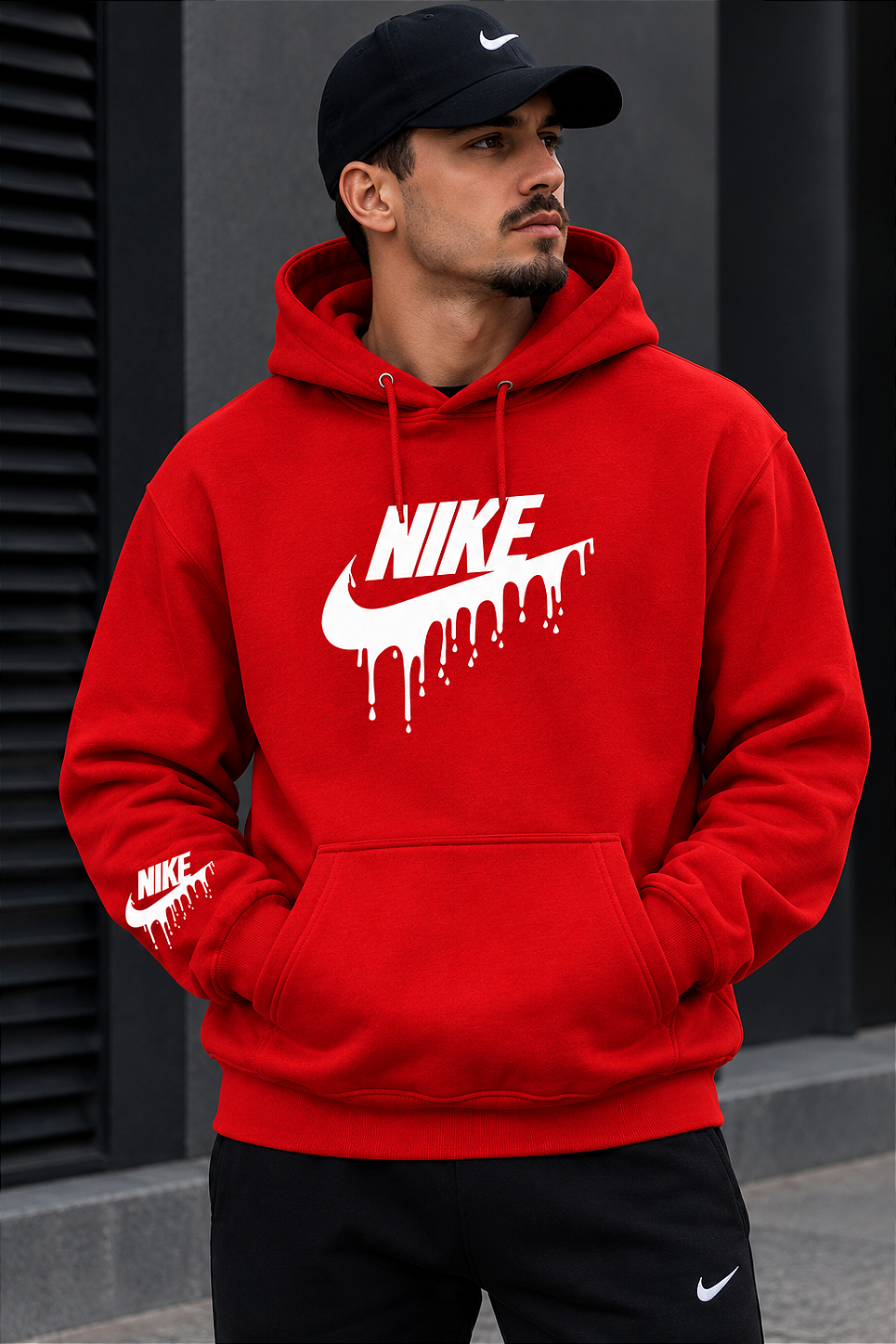 Moletom 03 Cabos- NIKE- Blusa Com Capuz e Bolso Canguru 100% Algodão