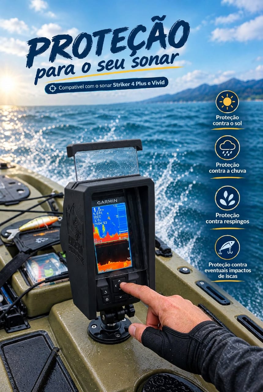 Capa de Proteção para Sonar Garmin Striker 4 ( Plus e Vivid ) Black