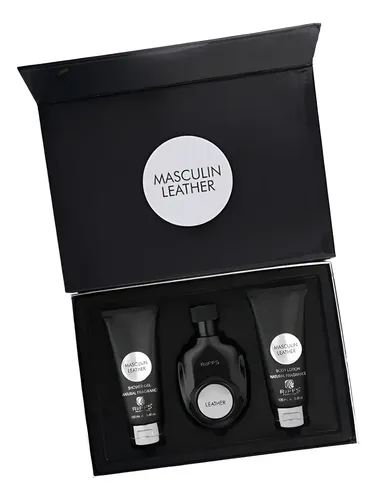 Kit Masculin Leather Perfume e Cuidados para Homem