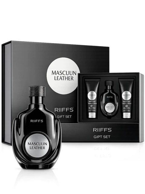 Kit Masculin Leather Perfume e Cuidados para Homem