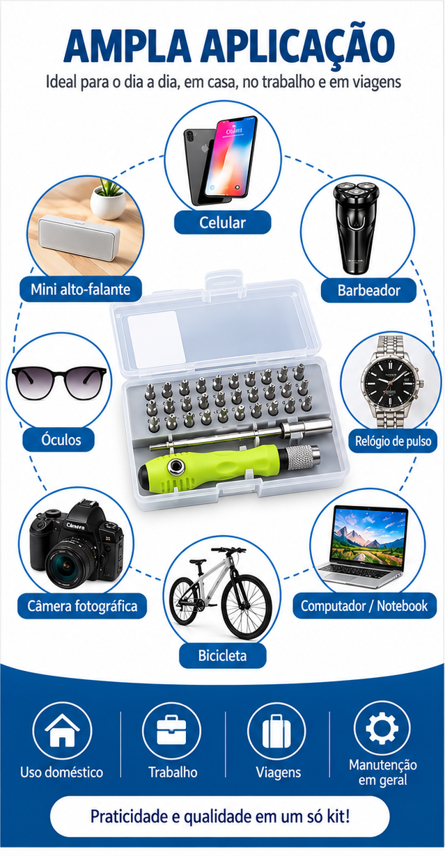 Conjunto de chave de fenda 32 em 1