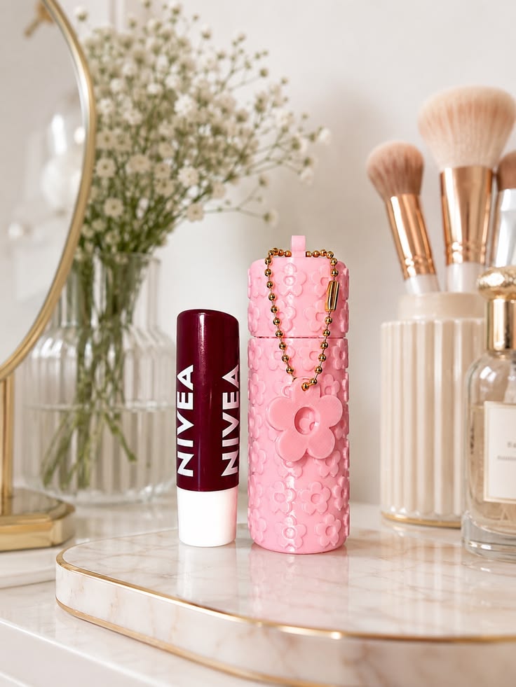 Chaveiro Porta Batom Floral