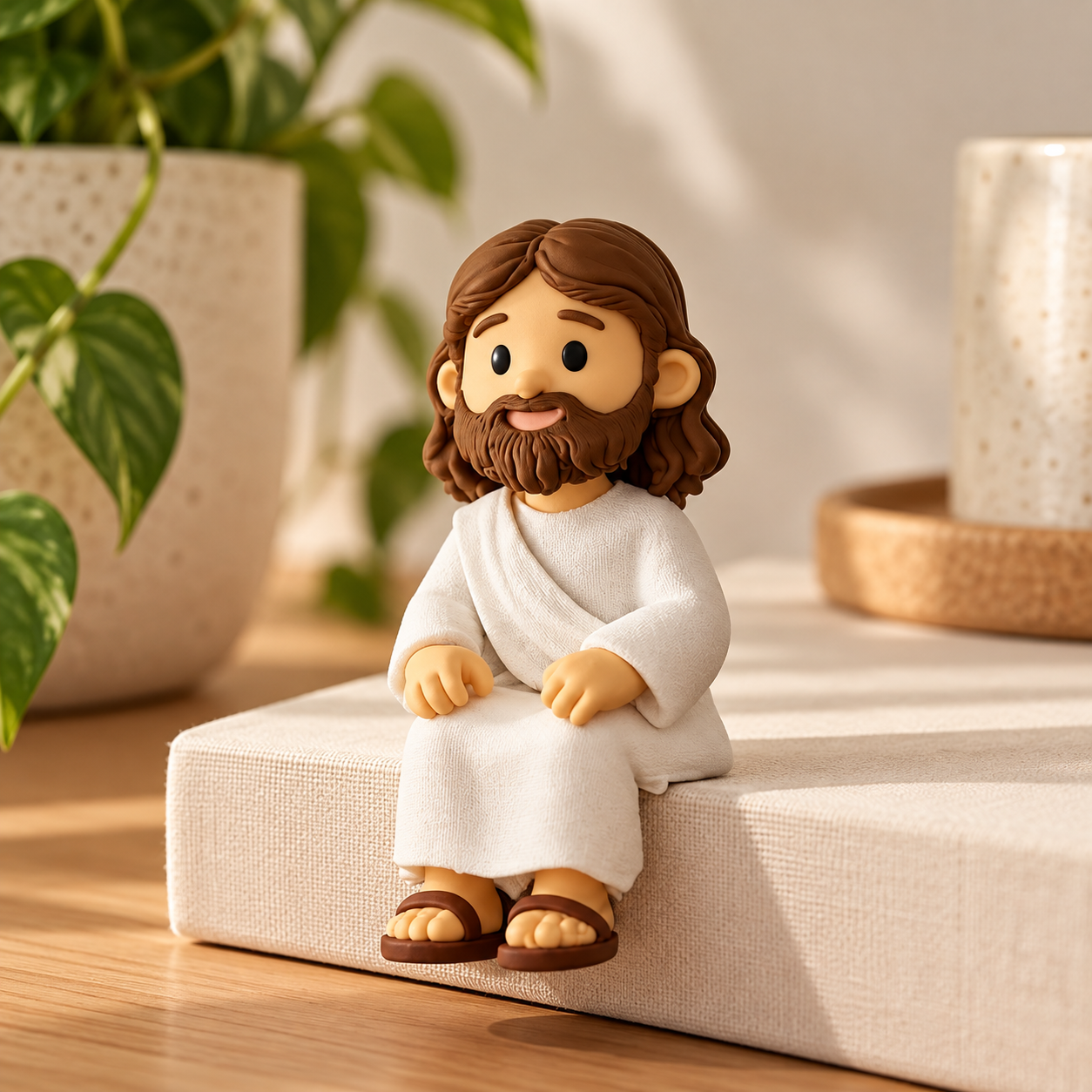 Mini Jesus Sentado Decorativo 3D
